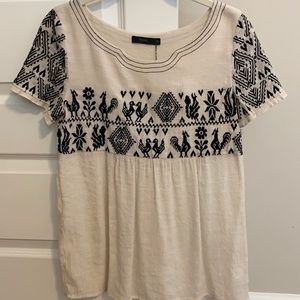 THML Like New XS embroidered hens top